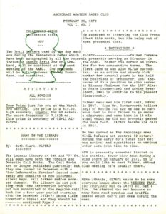 1972 02 AARC Newsletter Anchorage Amateur Radio Club